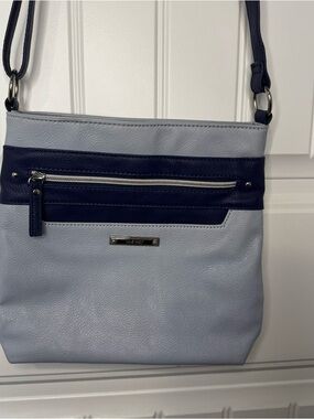 Nine West Light Blue and Navy Two-Tone Crossbody Bag